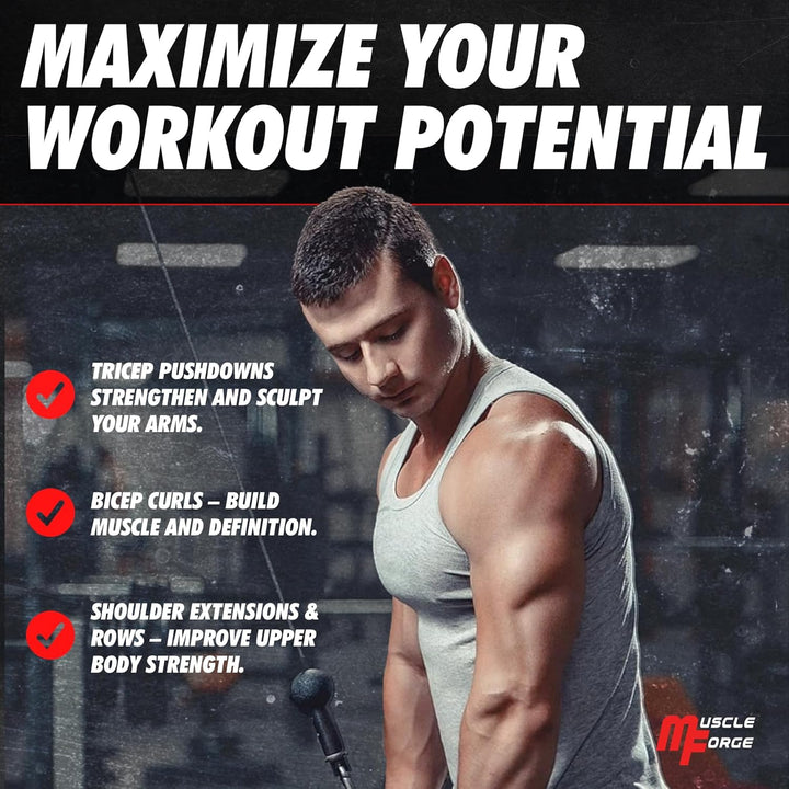 MuscleForge® Aufsatz für Latzug, Seilzug, Griff mit Drehbarem für Kabelmaschine, Kabelzug Griff für