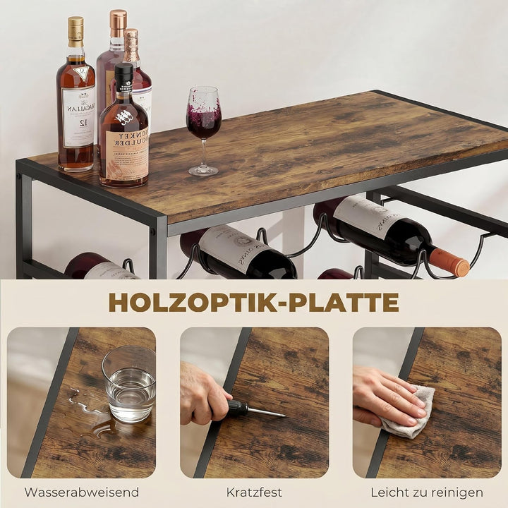 HOMCOM Weinregal für 30 Flaschen Flaschenregal freistehender Flaschenhalter Weinflaschenhalter aus M