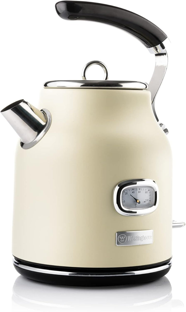 WESTINGHOUSE WES23 Retro Frühstück-Set Weiss Frühstücksset, Metall Frühstück-Set mit 2-Scheiben Toas