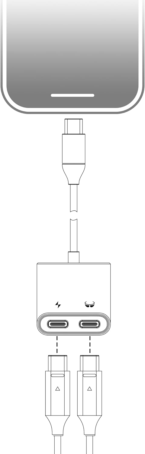 USB C auf AR Brille und Ladeadapter, Laden und Spielen, kompatibel 100W PD Schnellladung für DJI RC