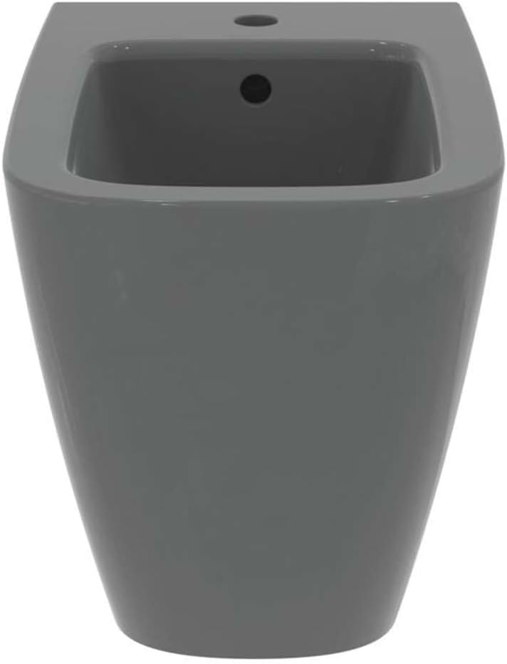 Ideal Standard - i.life B, Bidet Bodendraht, mit Hahnloch, mit Überlaufloch, grau glänzend