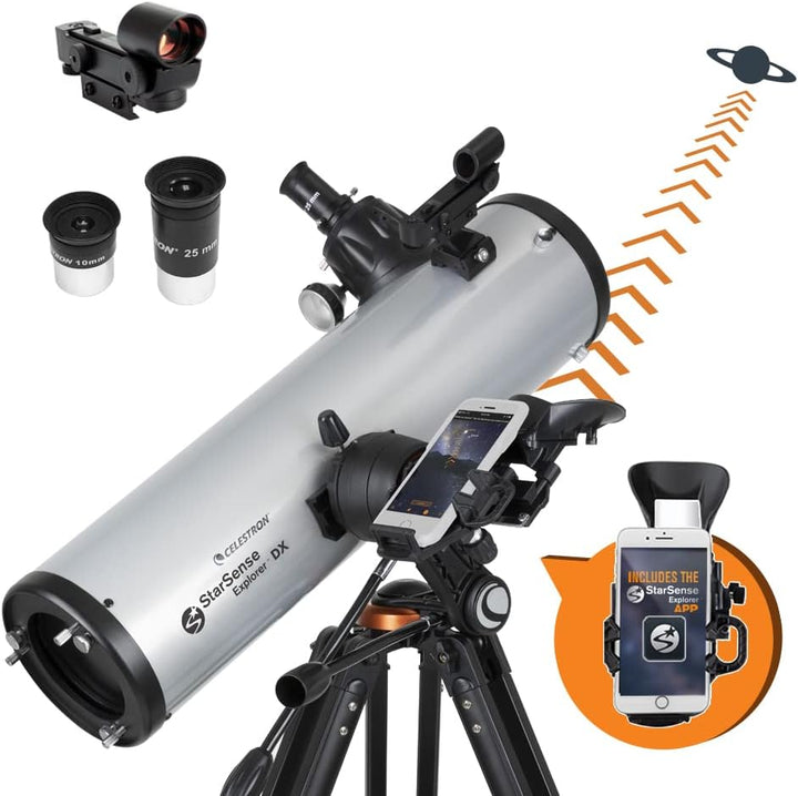 Celestron 22461 StarSense Explore DX 130 Newtonsches Spiegelteleskop mit Smartphone-App-fähiger Tech