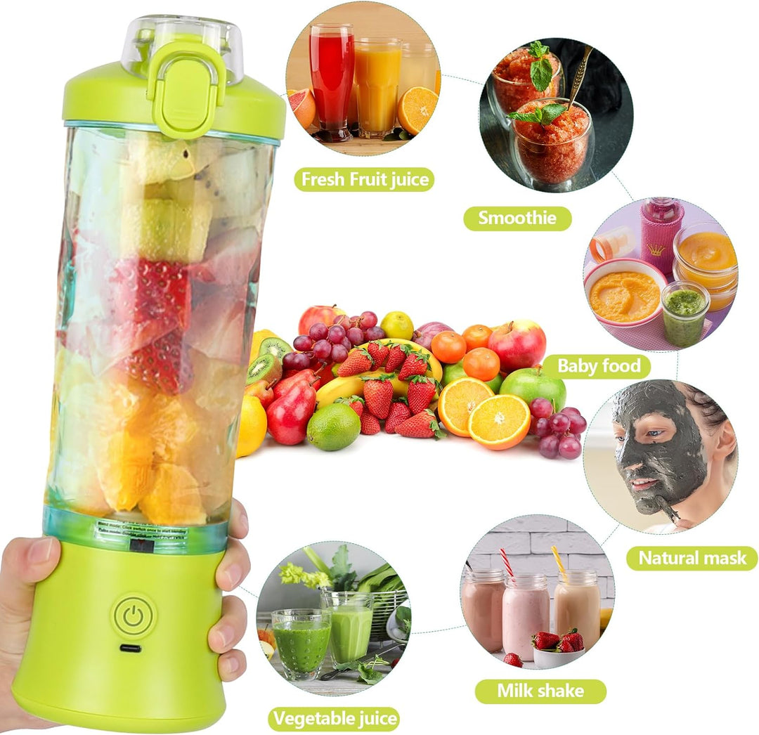 Dreamhigh® Mixer Smoothie Maker, 600ml Tragbarer Mixer für Smoothies und Shakes mit 6 Klingen, 4000m