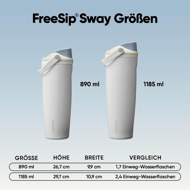 Owala FreeSip Sway Isolierte Edelstahl Trinkflasche mit Strohhalm und 2‑in‑1‑Trinköffnung, 1185ml, i
