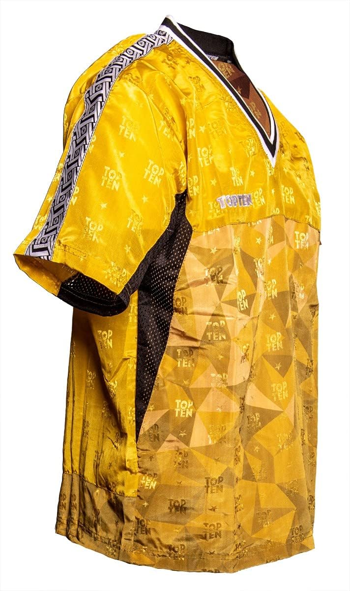 T-Shirt mit V-Ausschnitt zum Kickboxen „Kickboxjacke Prism“ Gelb S, Gelb S