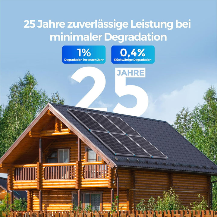 Renogy 16BB N-Typ 200 Watt 24V Solarmodul, 25% Hoch-Effizienz, PV Modul Ladegerät für RV Marine Roof