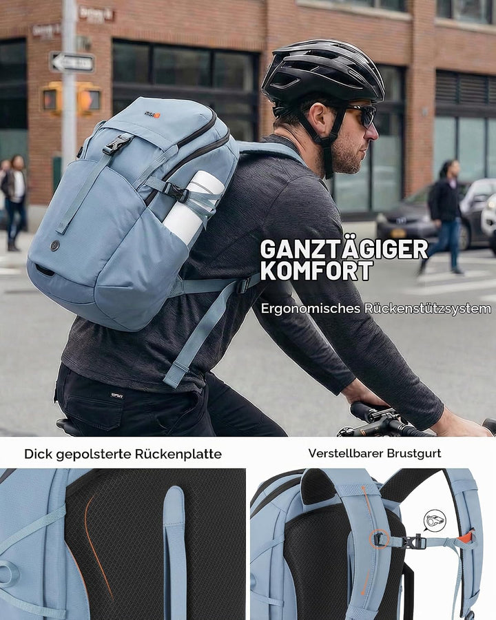 Tolaccea Reiserucksack Handgepäck Flugzeug 30L - Business Rucksack mit 15,6 Zoll Laptopfach, Arbeits