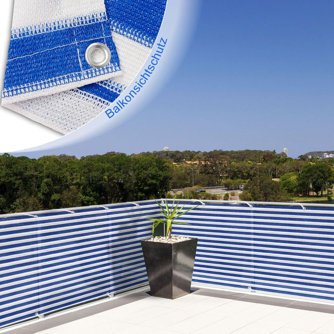 Floordirekt Balkon Sichtschutz ohne bohren wetterfeste Balkonverkleidung Inkl. Befestigungsschnur, r