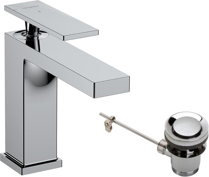 hansgrohe Tecturis E - Waschtischarmatur mit Zugstange, energiesparend (CoolStart), Wasserhahn Bad m