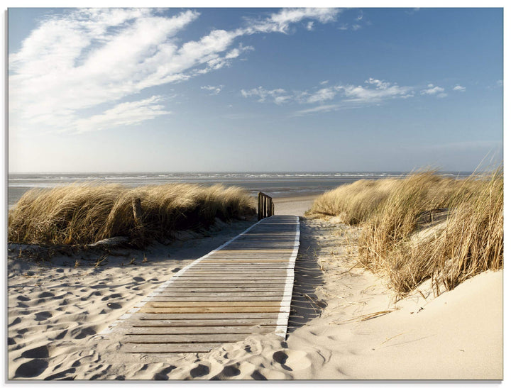ARTland Glasbilder Wandbild Glas Bild einteilig 60x45 cm Querformat Strand Meer Küste Nordsee Natur