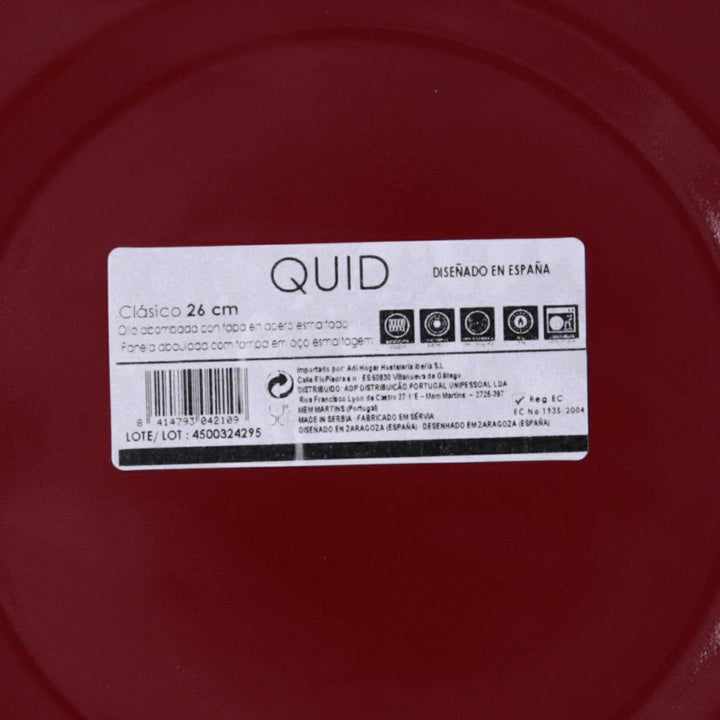 Quid Klassischer Emaille-Topf, gewölbt, emailliert, 26 cm, 12 l, Karbonstahl, geeignet für Glaskeram