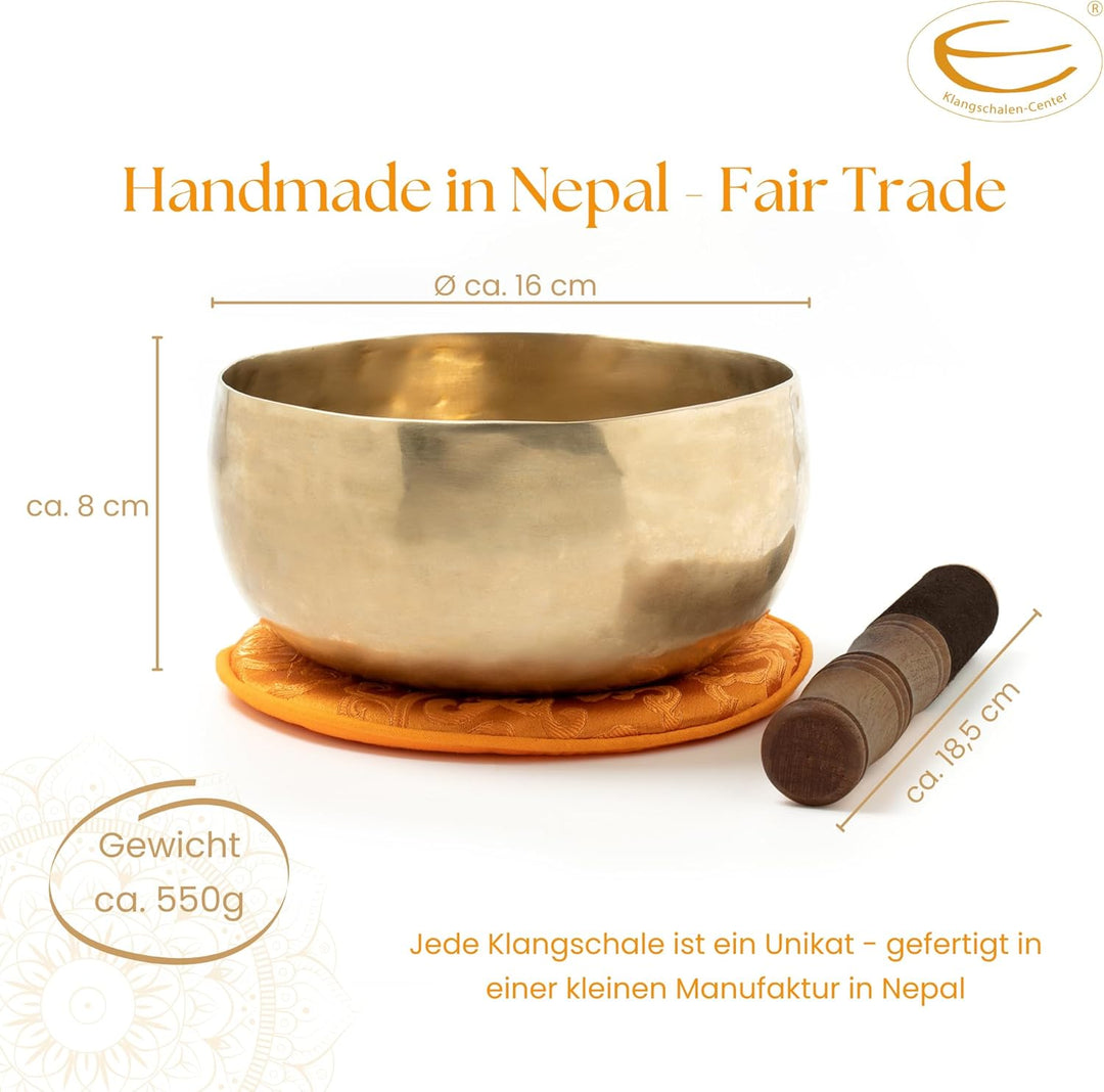 Nepal Klangschale ca. 500–600g – Handgeschmiedet & Fair Trade – Für Meditation, Yoga & Entspannung –
