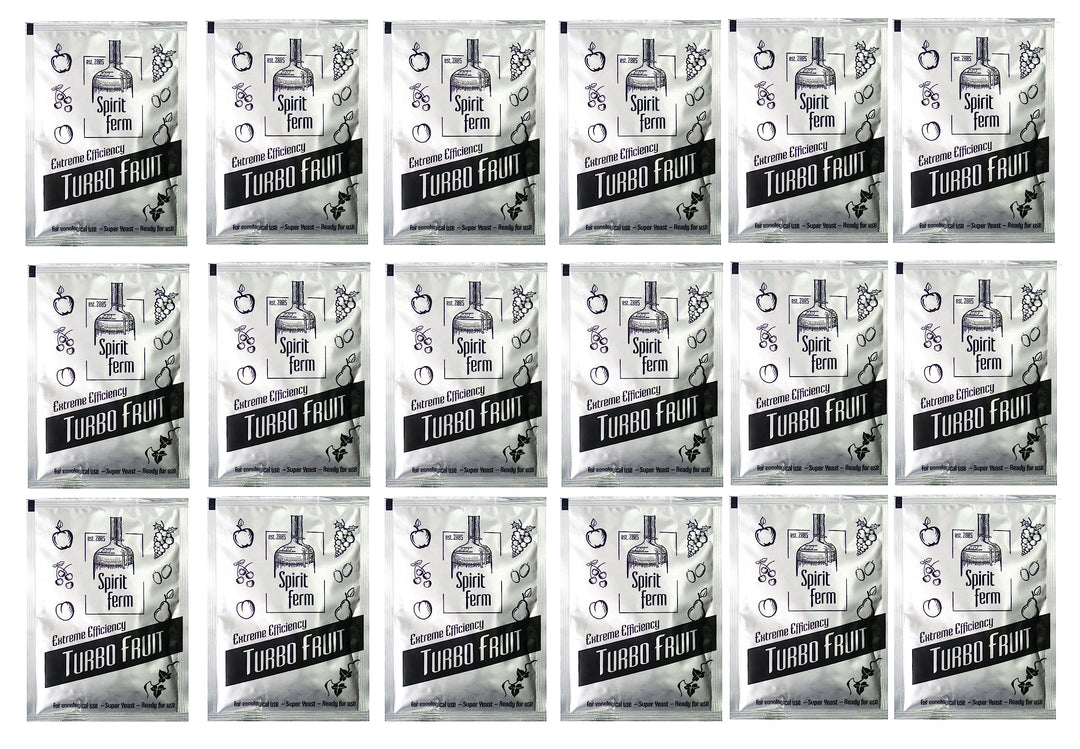 18 x Turbohefe für früchte maische - Turbo Fruit 40g, Hefe für die Fruchtgärung, Turbo Hefe, Wodkahe