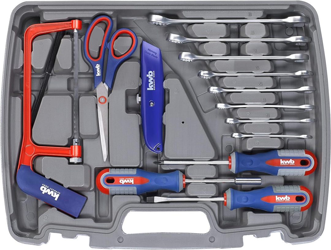 kwb Werkzeugkoffer aus robustem Hartkunststoff inkl. 65-tlg. hochwertigem Werkzeug-Set als perfekte