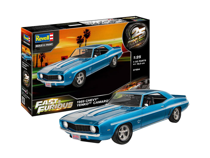Revell 07694 1969 Chevy Yenko Camaro, Automodell 1:25 zu der bekannten Filmreihe, 19,0 cm The Fast a
