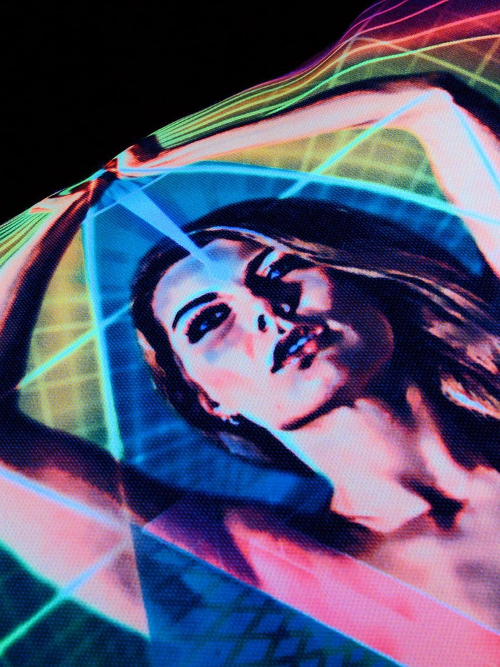 PSYWORK Schwarzlicht Kissen Neon Resonance, 80x80cm