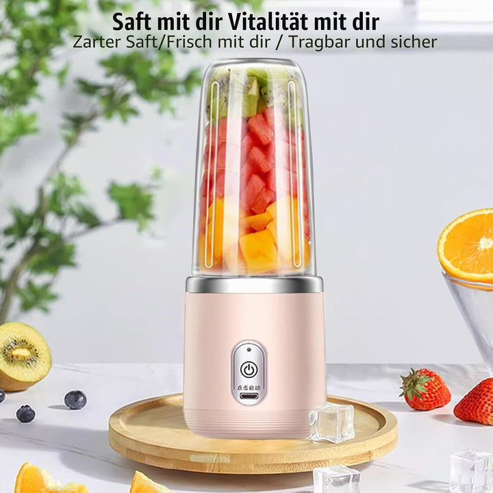 Tragbarer Mixer, 400 ml, Milchshake- und Saftmixer, Handmixer für Shakes, Reise-Entsafter, Becher mi