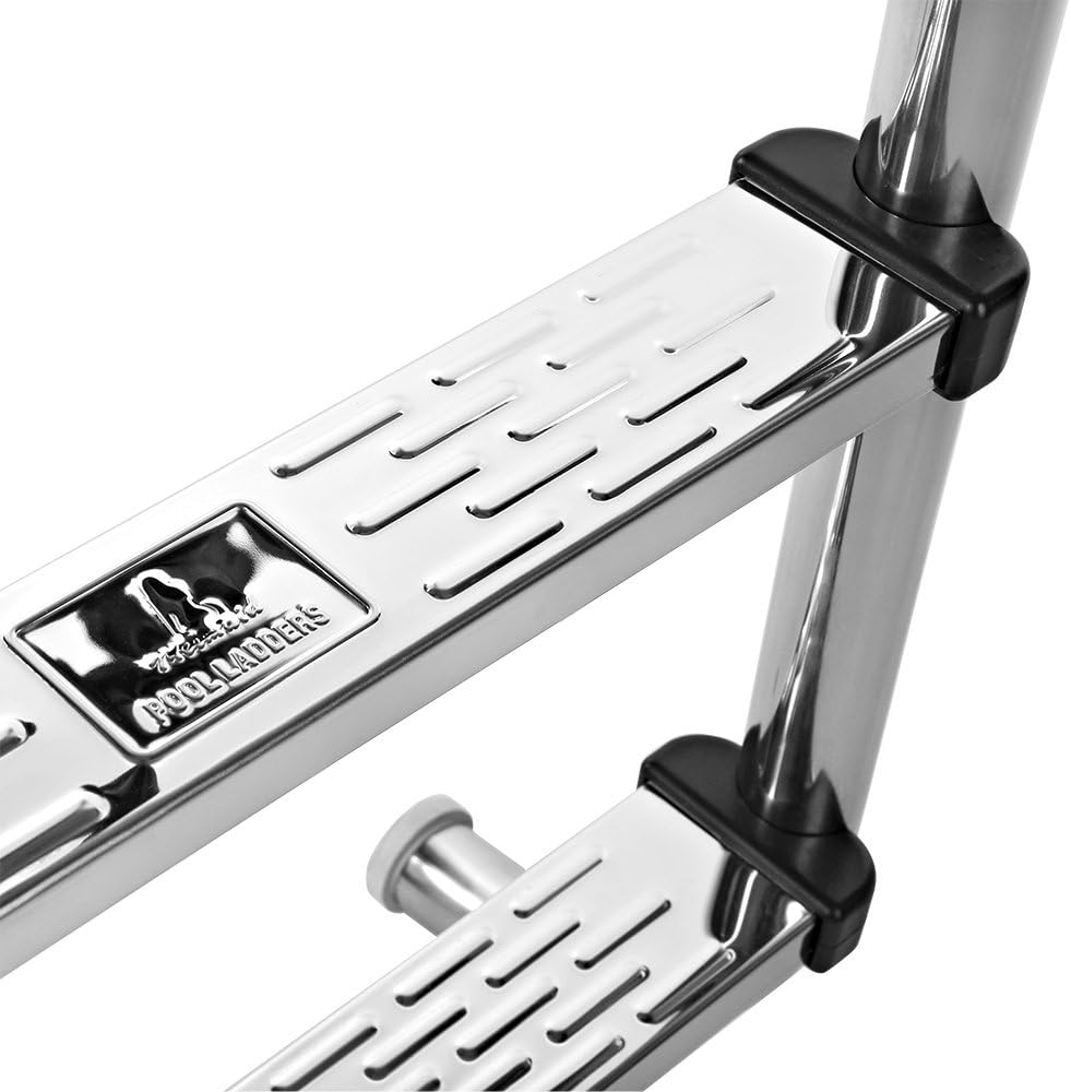 Melko Poolleiter 5stufig Edelstahl Schwimmbecken Treppe Hochbeckenleiter Einbauleiter 5 Stufen, 5 St