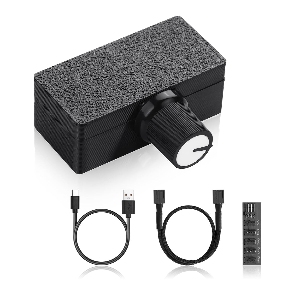 SinLoon 8W 4-Pin PWM Lüfterregler, mit 4-Pin 1-zu-5 Lüfter-Hub und Typ-C Stromkabel und Drehgeschwin