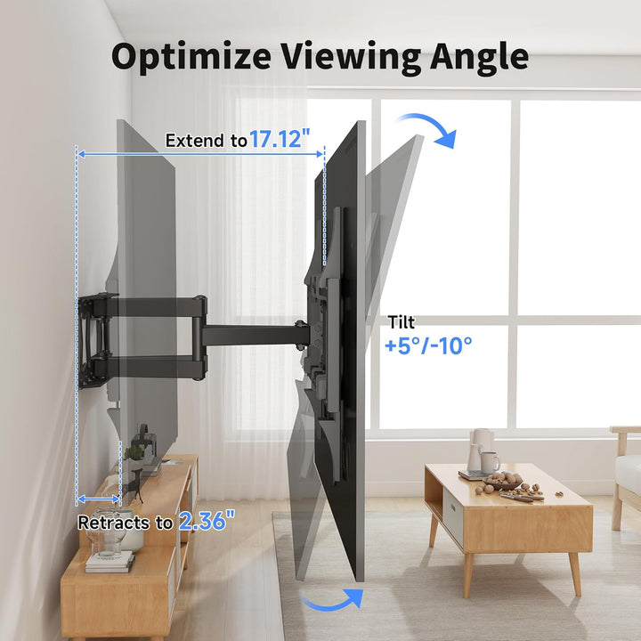 XINLEI Ultraflache TV-Wandhalterung für die meisten 37-86 Zoll Flachbild-/Curved-TVs bis 60 kg, Schw