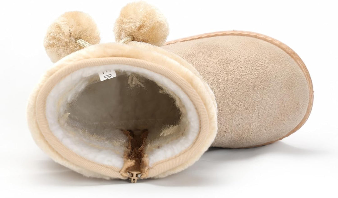 Yeeteepot Mädchen Warm Gefütterte Schneestiefel Baby Kinder Plüsch Winterstiefel Flach rutschfeste S