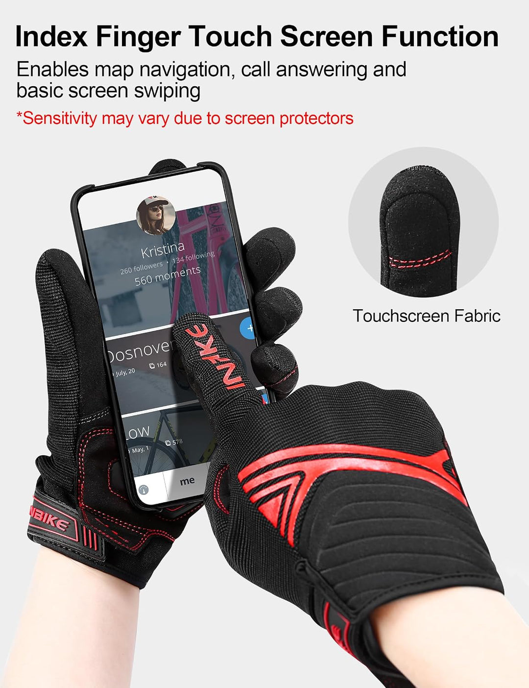 INBIKE Motorrad Handschuhe Motocross Sommer EUDE Foam Schutz Atmungsaktiv Touchscreen Motorradhandsc