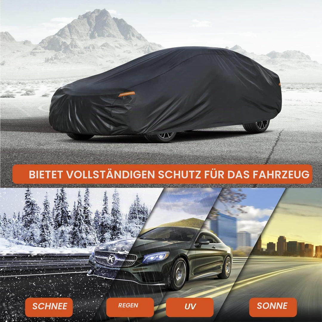 Kayme 7 Schichten Coupé Autoabdeckung Wasserdicht Atmungsaktiv, Vollgarage Autoplane für Sonne Staub