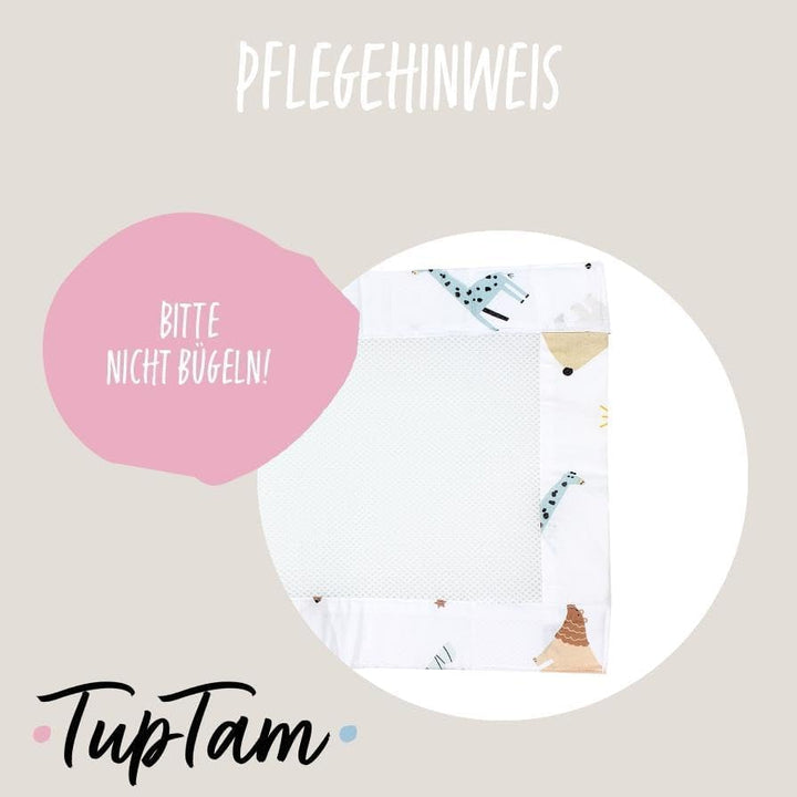 TupTam Bettumrandung Babybett 3D Mesh Nestchen – Gitterstäbe Schutz Netz 2er, Farbe: Safariwelt, Grö