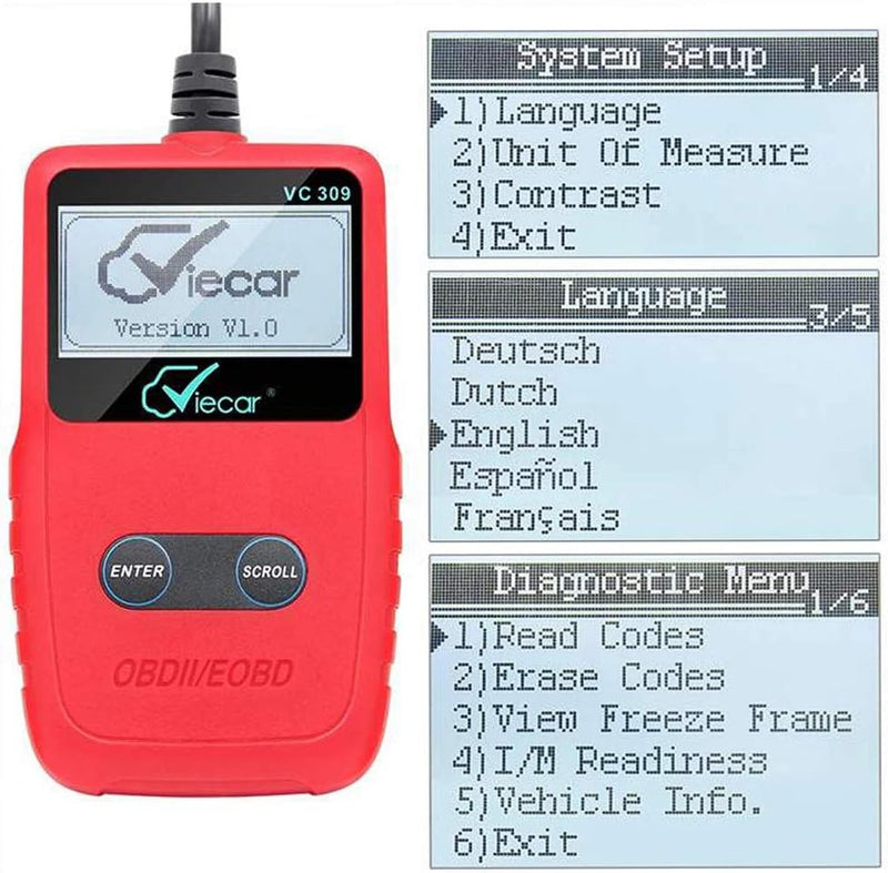 Universal OBD2 Lesegerät,MoreChioce Auto OBDII-Fehlercodeleser Fahrzeugdiagnosetool mit Ausschalten