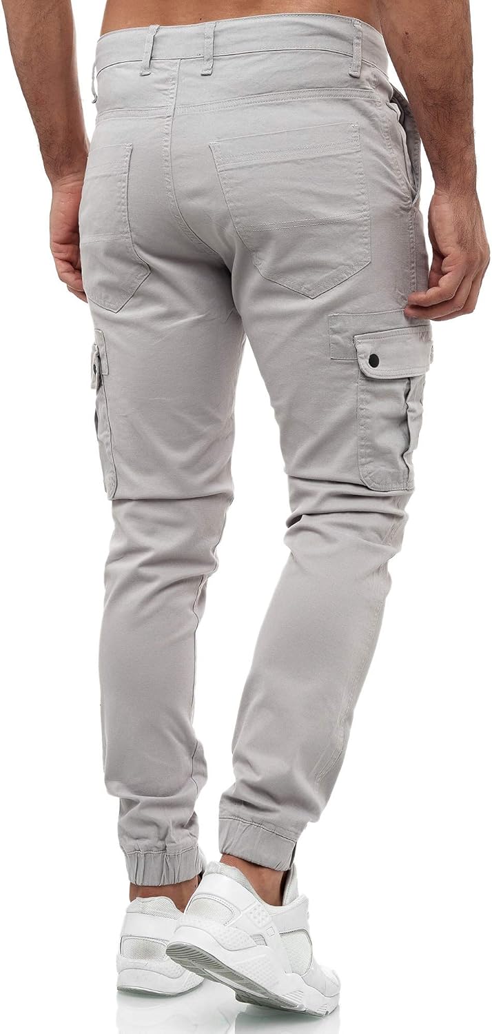 Tazzio Cargohose Herren Cargo Hose Jogger Chino Regular Fit Jeans 18525 34 Grau