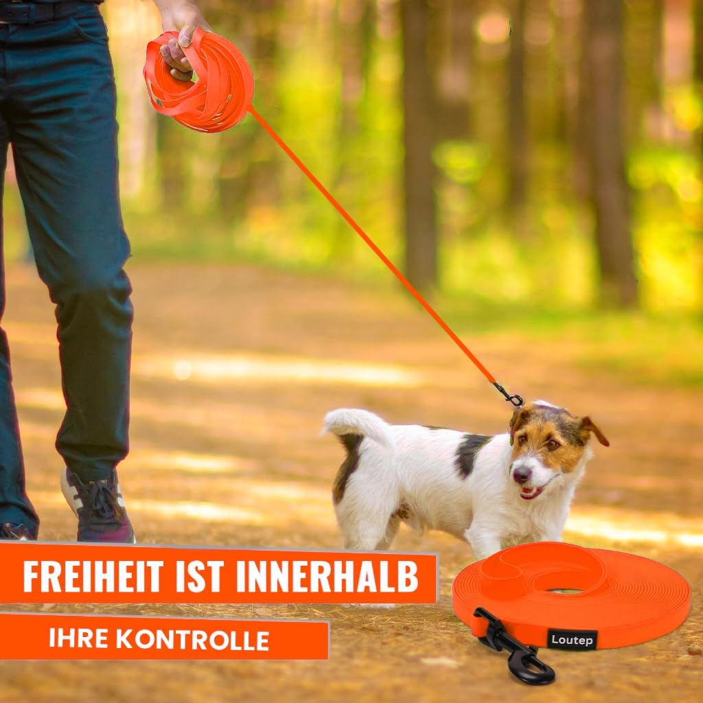 Loutep Biothane Schleppleine Für Hunde Lange Hundeleine 3m 5m Schleppleine 10m Für Hunde 15m 20m Lei