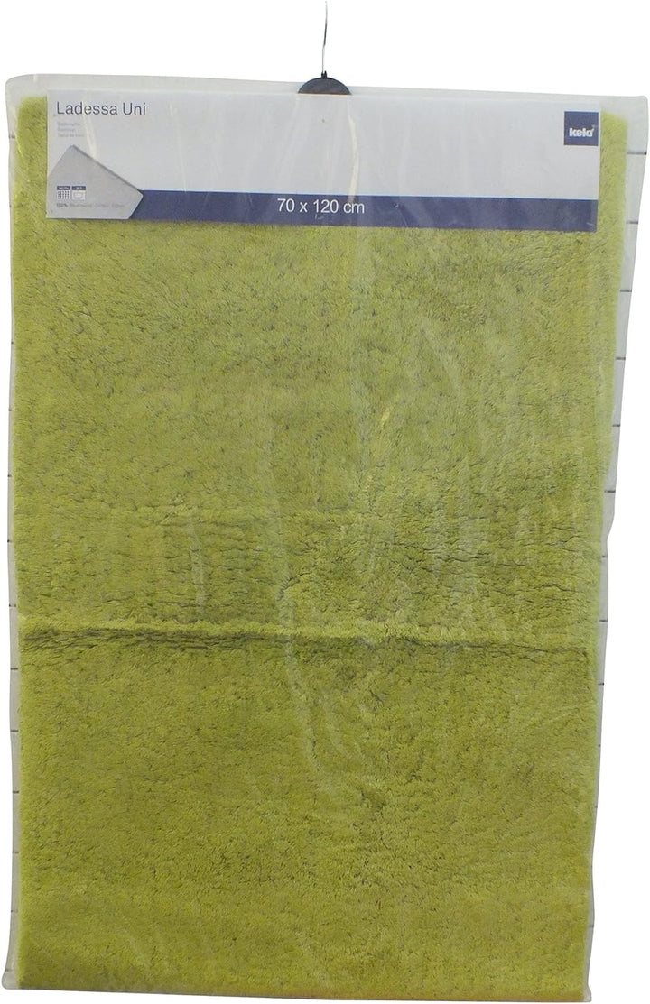 Kela 20445 Badematte, Rutschhemmend, 100 % Baumwolle, 120 x 70 cm, Ladessa, Grün, Grün