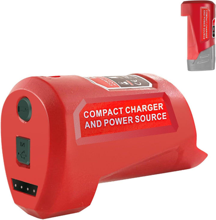 M12 Akku Ladegerät mit Typ-C Anschluss & DC 12V Ausgang, Ersatz-Netzteil für Milwaukee M12 12V Akku