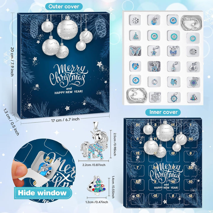 Adventskalender 2025 Kinder Mädchen, Weihnachtskalender Schmuck Basteln Mädchen, 24 Füllung Adventsk