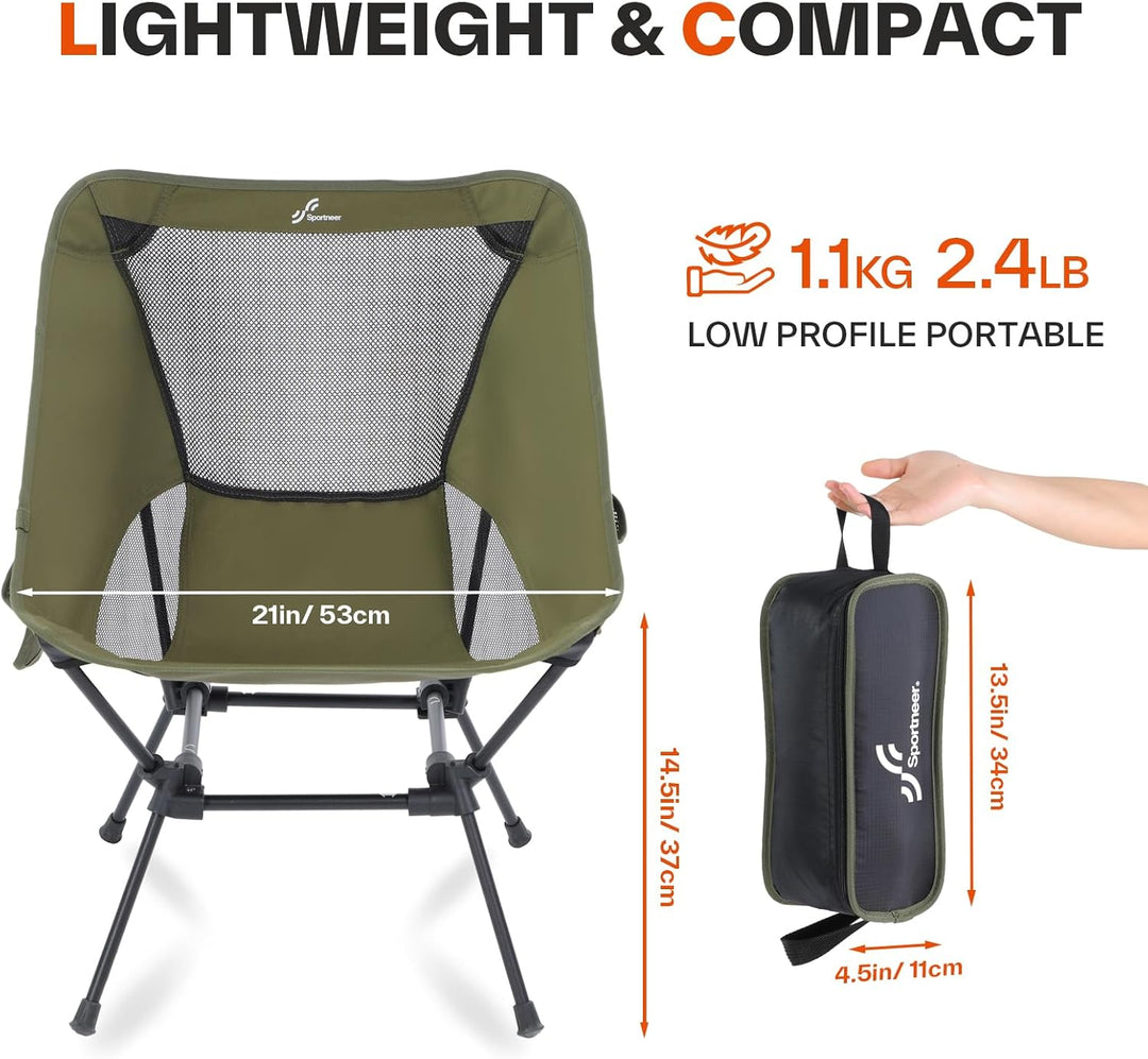 Sportneer Campingstuhl Faltbar Camping Stuhl Tragbarer Campingstühle 150Kg Faltstuhl Ultraleichter P