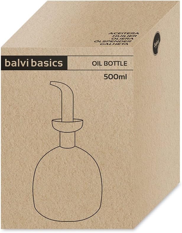 balvi - Basics Ölspender aus durchsichtigem Glas und einem Fassungsvermögen von 500 ml. Mit Tropfsch