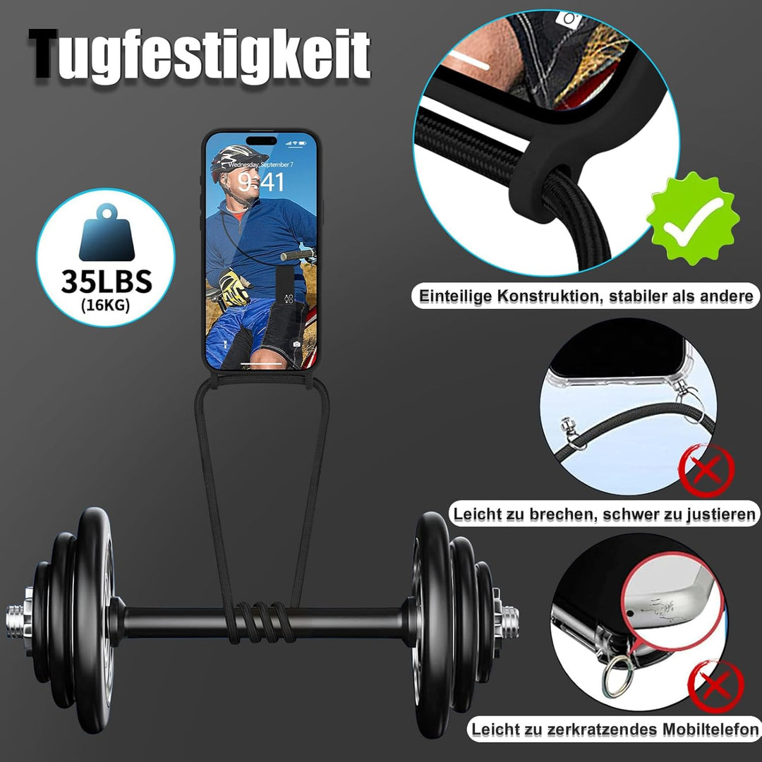 Handyband für iPhone 16 Pro Hülle mit Band [Kompatibel mit Magsafe] Flüssig Silikon Necklace Handyhü