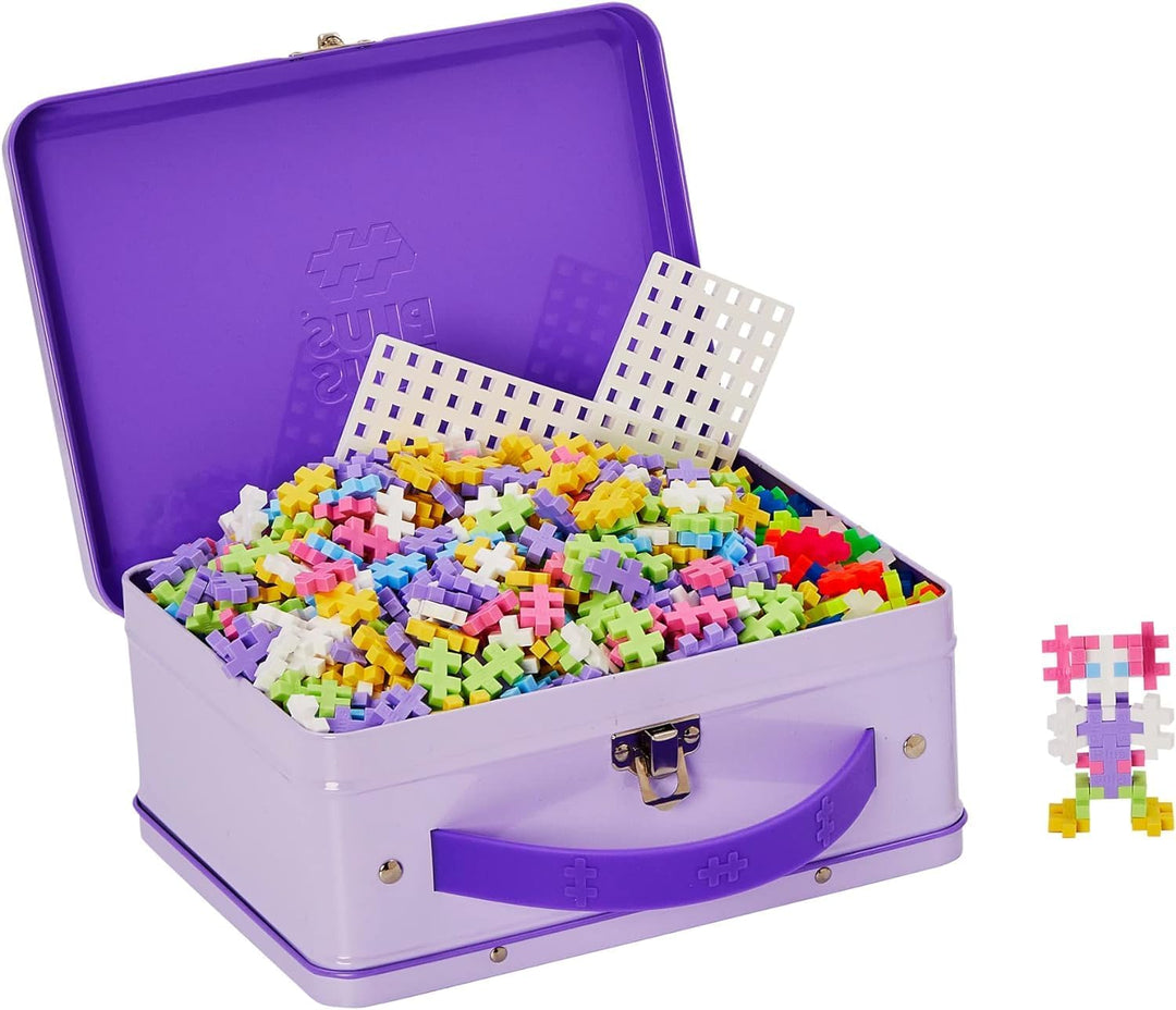 Geniales Konstruktionsspielzeug, Pastel, Bausteine-Set in praktischer Metall-Box mit Henkel, 600 Tei