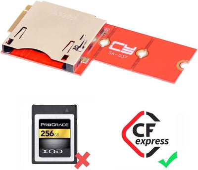 NFHK NGFF M.2 NVMe Mainboard auf CF Express-Verlängerungsadapter M2 M-Key für CFE Typ-B-Unterstützun