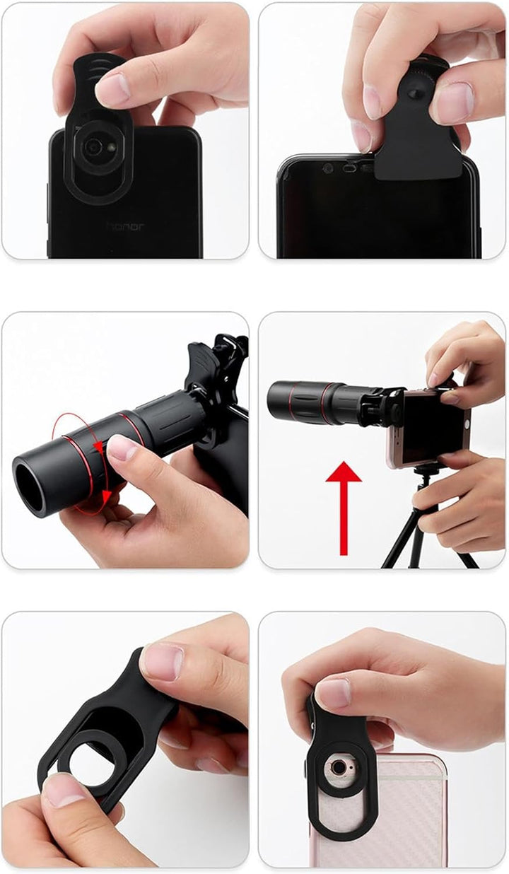 Monokular-Teleskop für Smartphone, High-Definition-Monokular-Teleskop,Leichtes Monokular mit Smartph