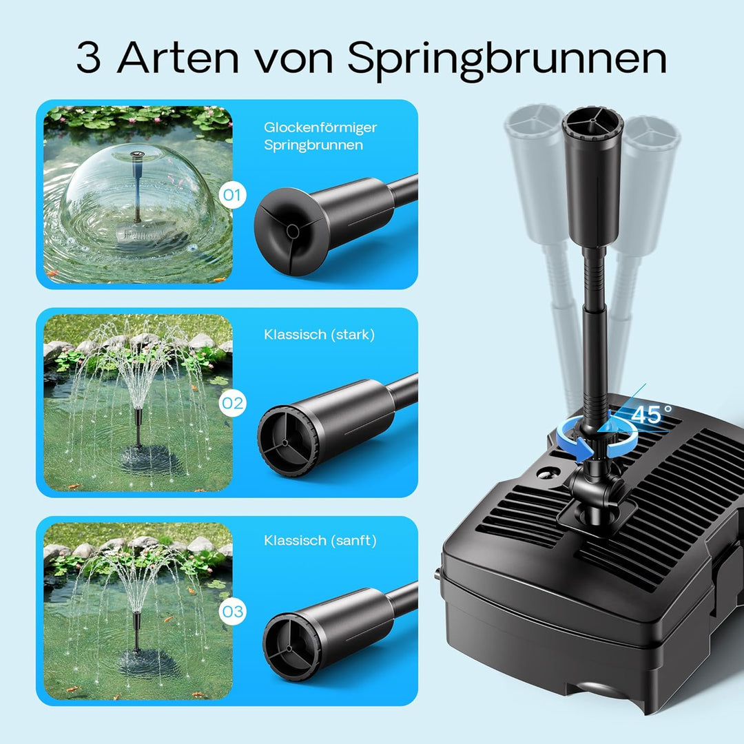 SunSun CUF-2500 3in1 Filter & 2500l Springbrunnen 28W & 9W UV-Klärer