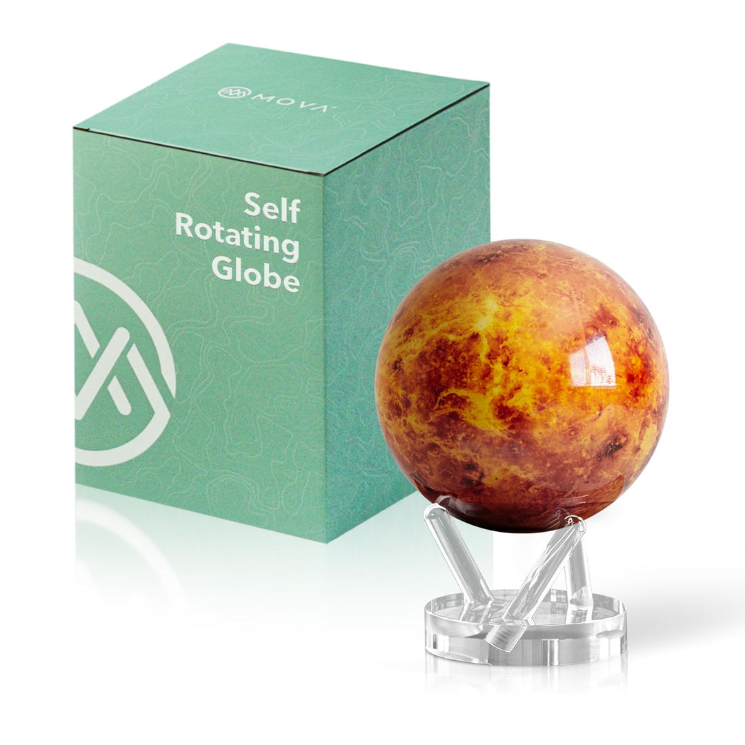 MOVA Globus Venus Signatur (6") – Rotierender Planeten-Globus mit NASA-Bildmaterial, Solarbetrieben