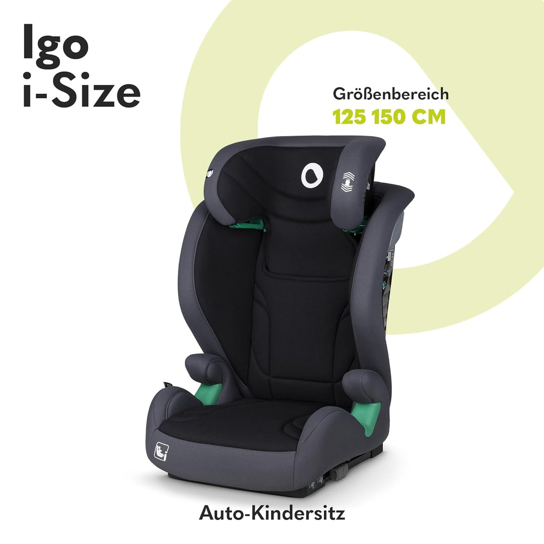 LIONELO IGO I-size Kinderautositz, Gruppe 2 3, von 100-150 cm ISOFIX oder gurtlose Frontbefestigung,