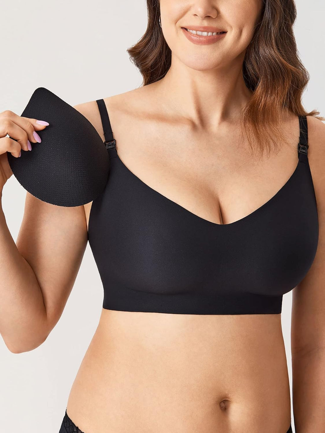MOMANDA Damen Still BH ohne Bügel Nahtloser Schwangerschaft BHS Soft Grosse Brüste Schlaf BH mit Abn