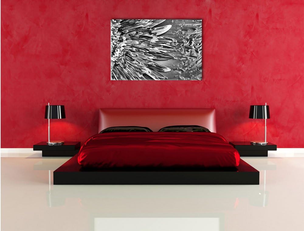 Pixxprint Bunte Blumenkunst / 100x70cm Leinwandbild bespannt auf Holzrahmen/Wandbild Kunstdruck Deko