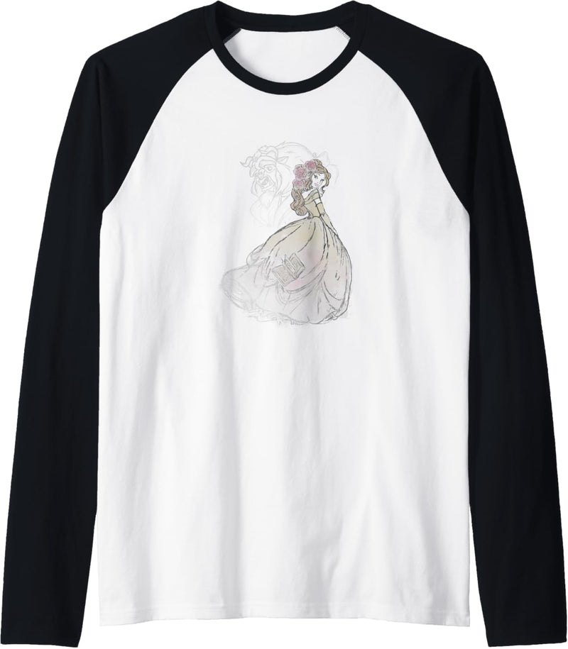 Disney Beauty And The Beast Belle & Beast Sketch Raglan