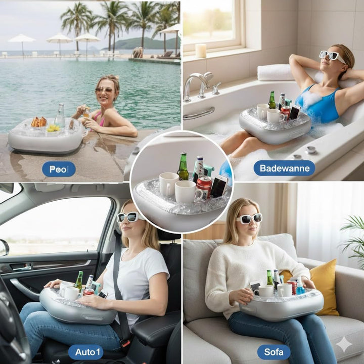 Aufblasbarer schwimmender Pool Getränkehalter mit，Grosses Fassungsvermögen - Ideal für Pool, Party,