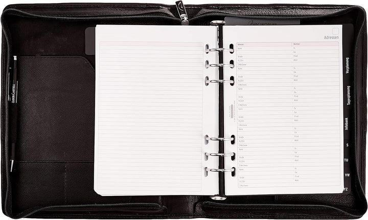 Chronoplan 50173 nachfüllbarer Terminplaner / Organizer / Terminkalender Mappe aus Premium Vollrindl