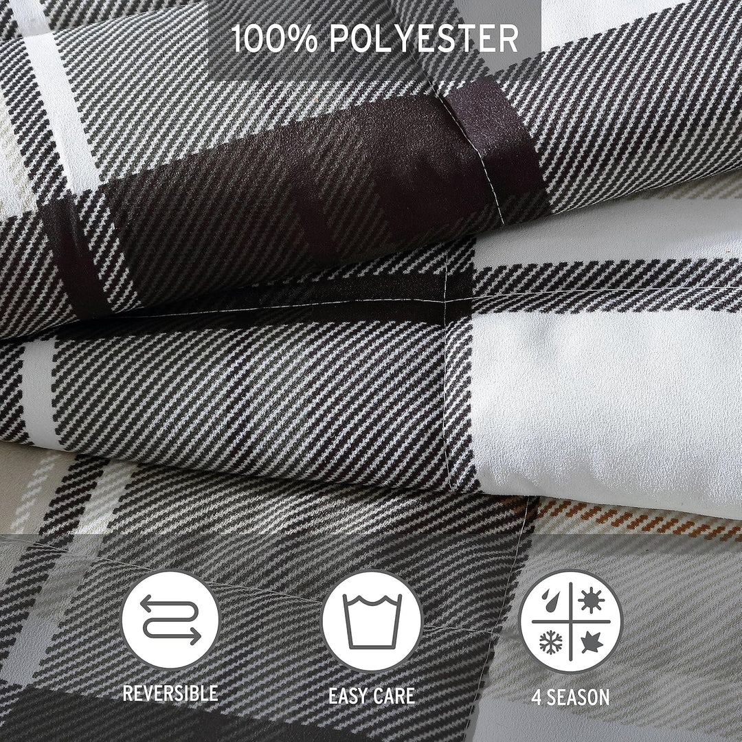 Eddie Bauer | Normandy-Kollektion | Bettwäsche-Set – weich und gemütlich, wendbar, Polyester, Grau,