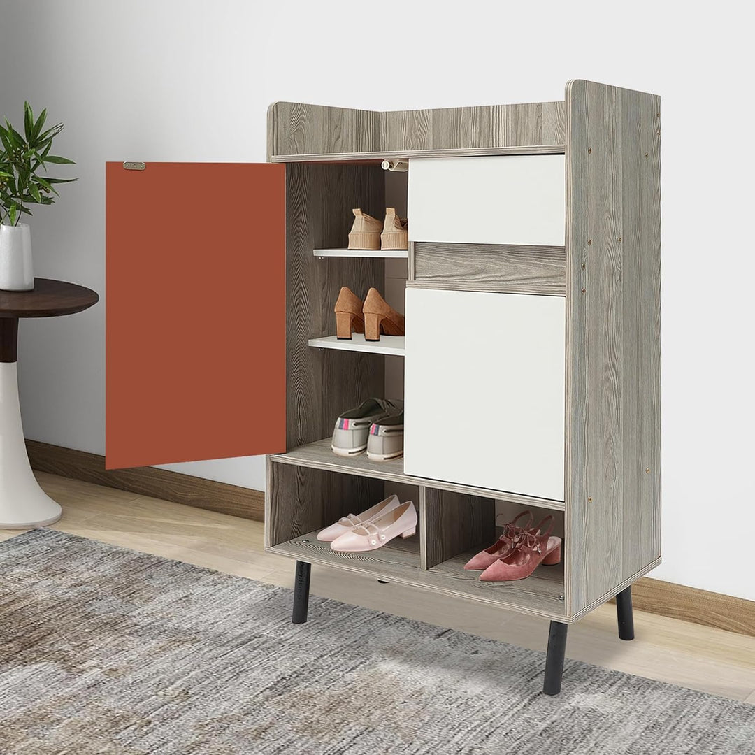 Schuhschrank Mit Türen Freistehender Schuhkommode Schuhkipper Flurschrank Schuhkipepr Aus Holz Mit S